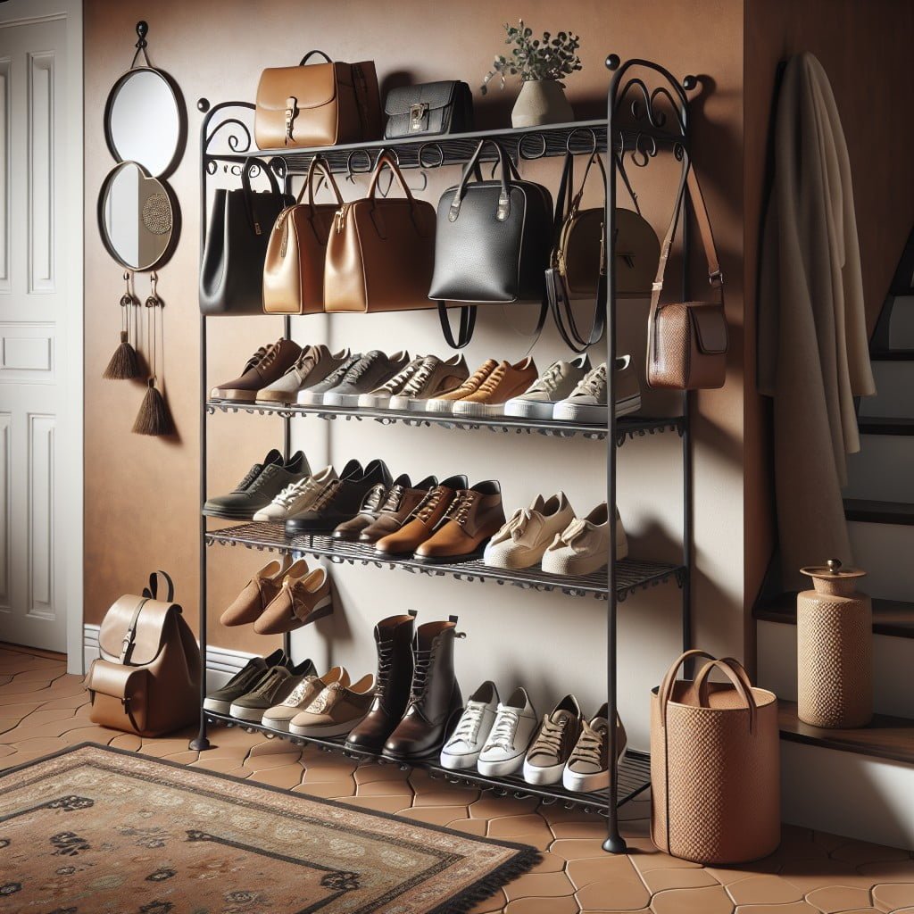 shoes and bags display in entranceway