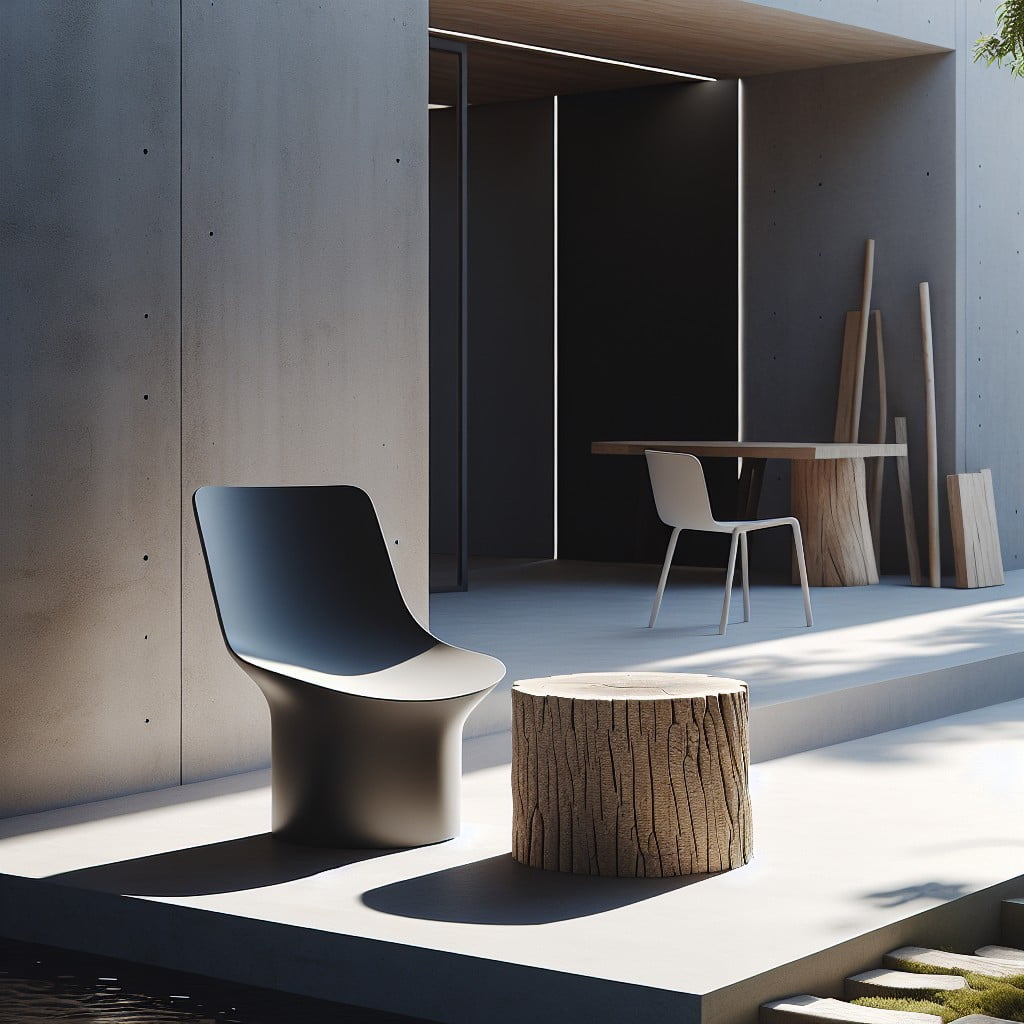 sleek and modern tree stump chair