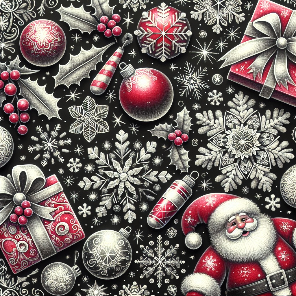 snowflake chalk art with christmas theme