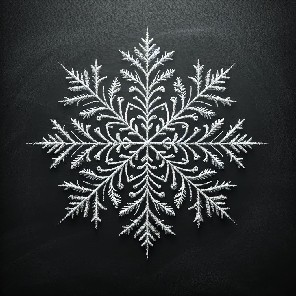 snowflake chalk art with shading techniques