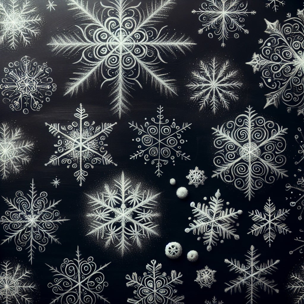 snowflake chalk drawings with much detail