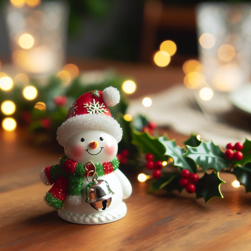 snowman jingle bell place card holders