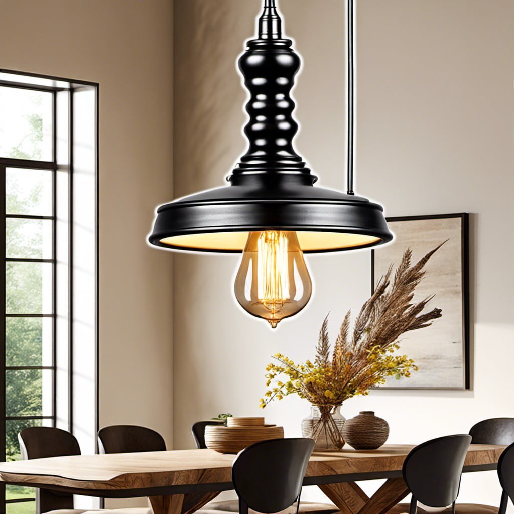 spiral iron spindle pendant light