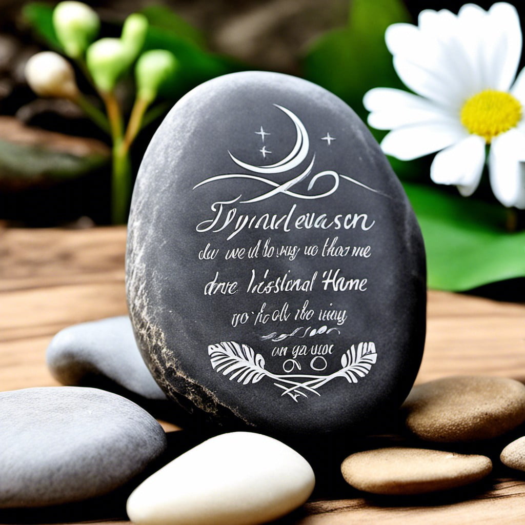 spiritual quote engraved stones