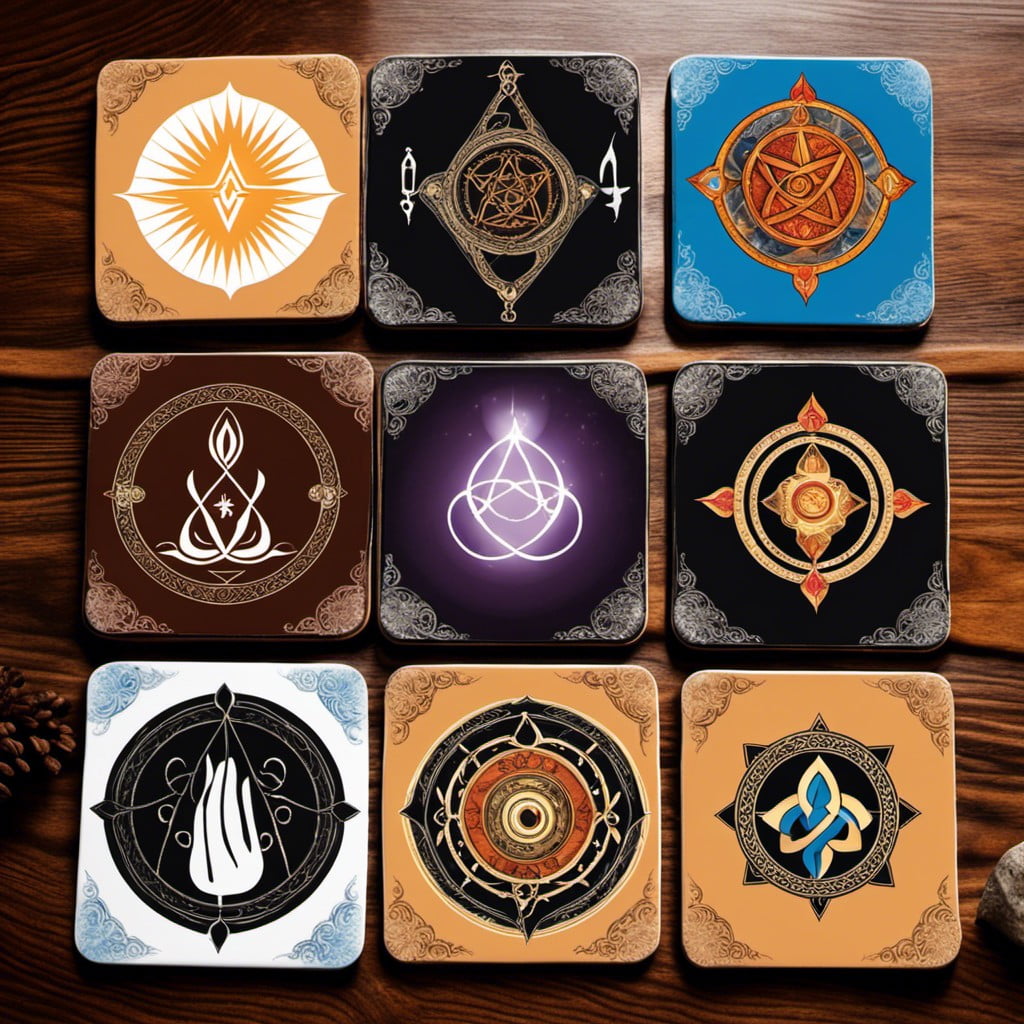 spiritual themed coaster set