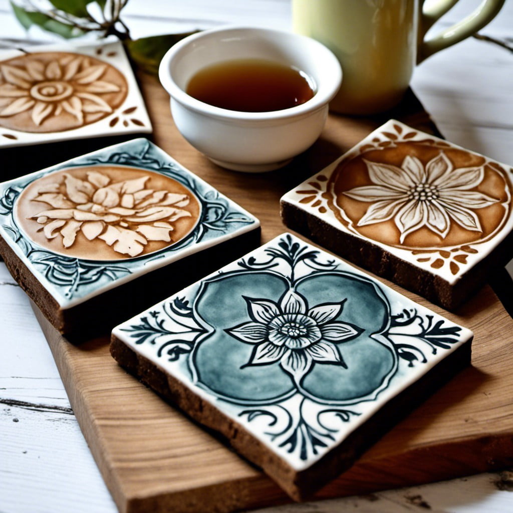 stamped tile coasters a great gift idea