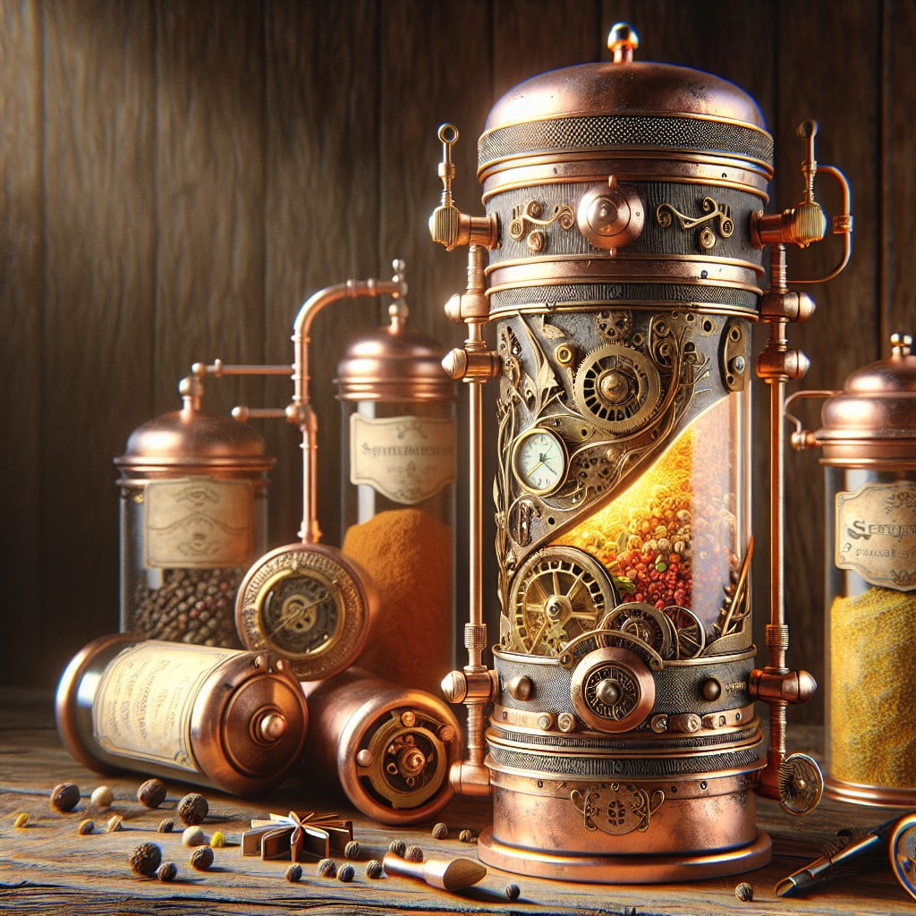steampunk inspired spice cylinder