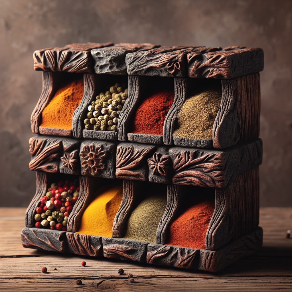 stone and wood spice holder