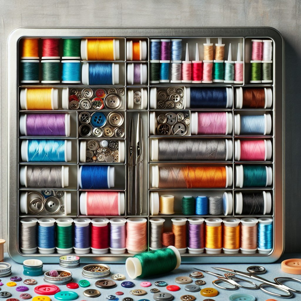 storage hacks for sewing needs with magnetic tins