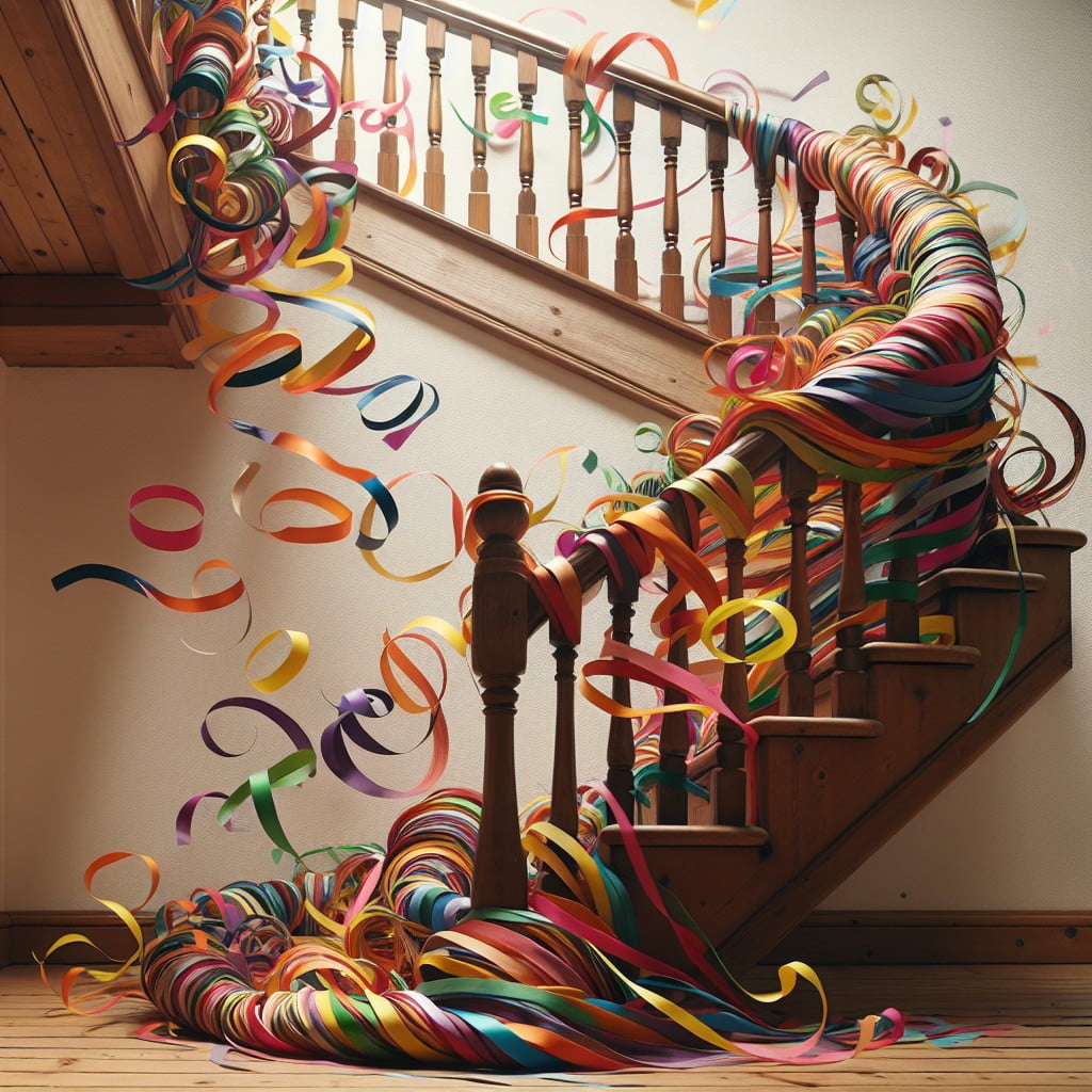 streamer wrapped banister