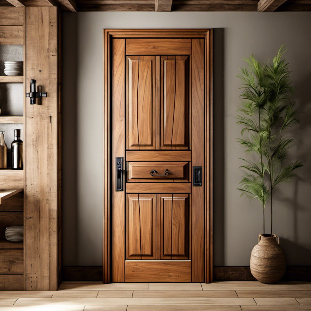 teak wood rustic pantry door