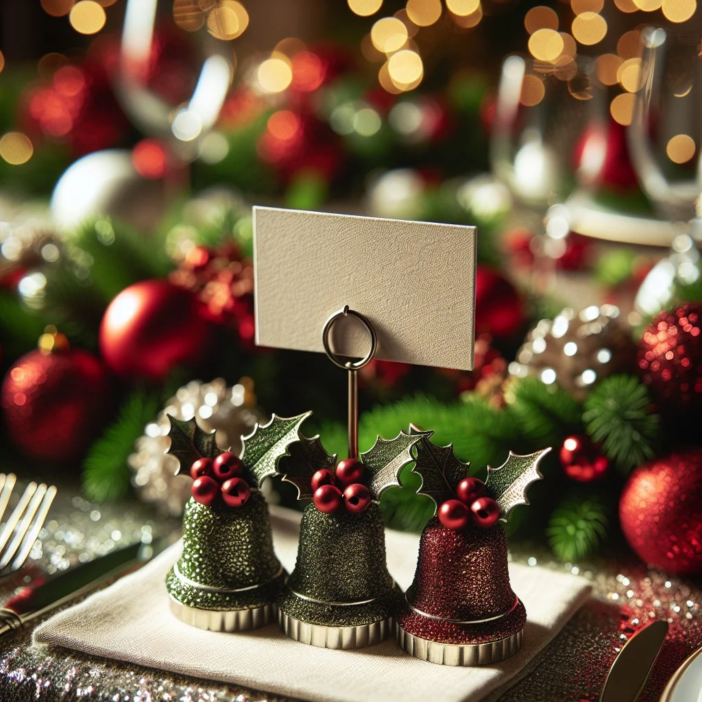 three bell jingle bell place card holders