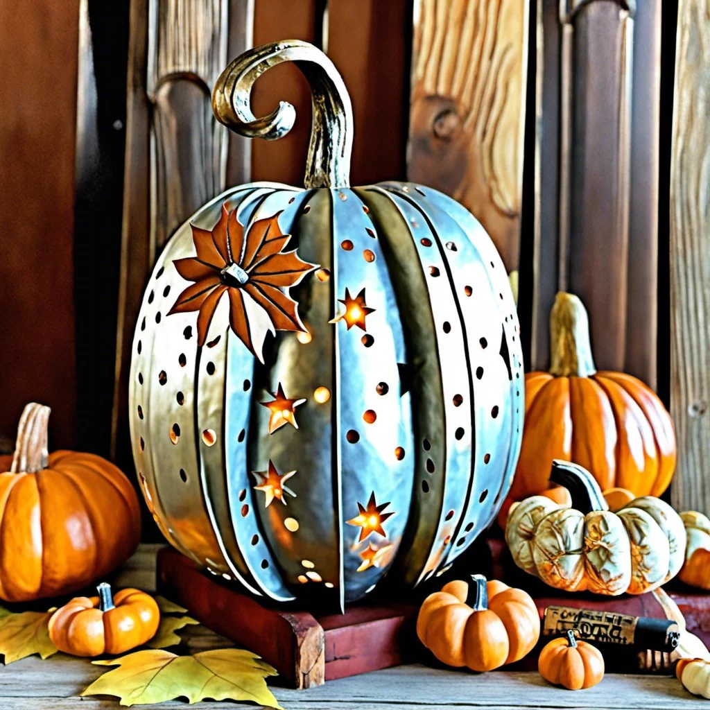 tin punch pumpkin lantern