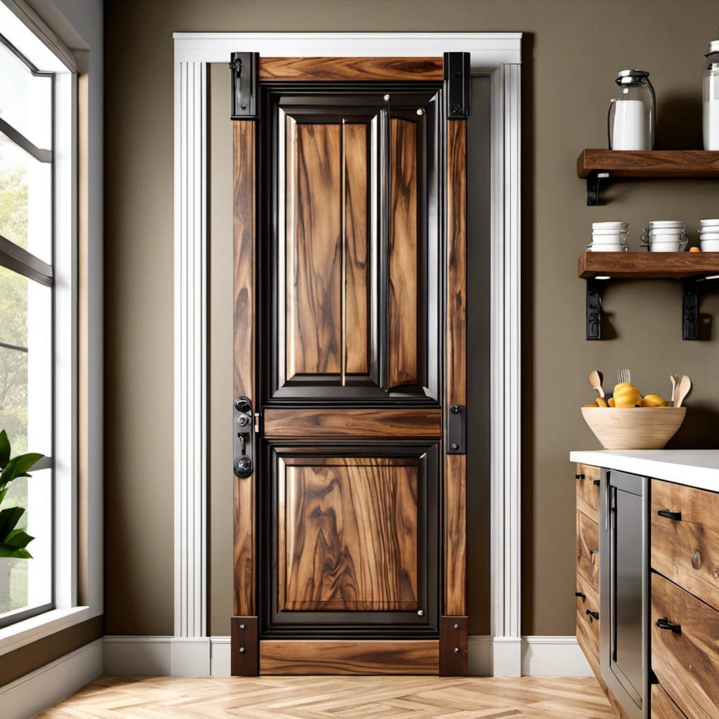 two tone wood rustic pantry door