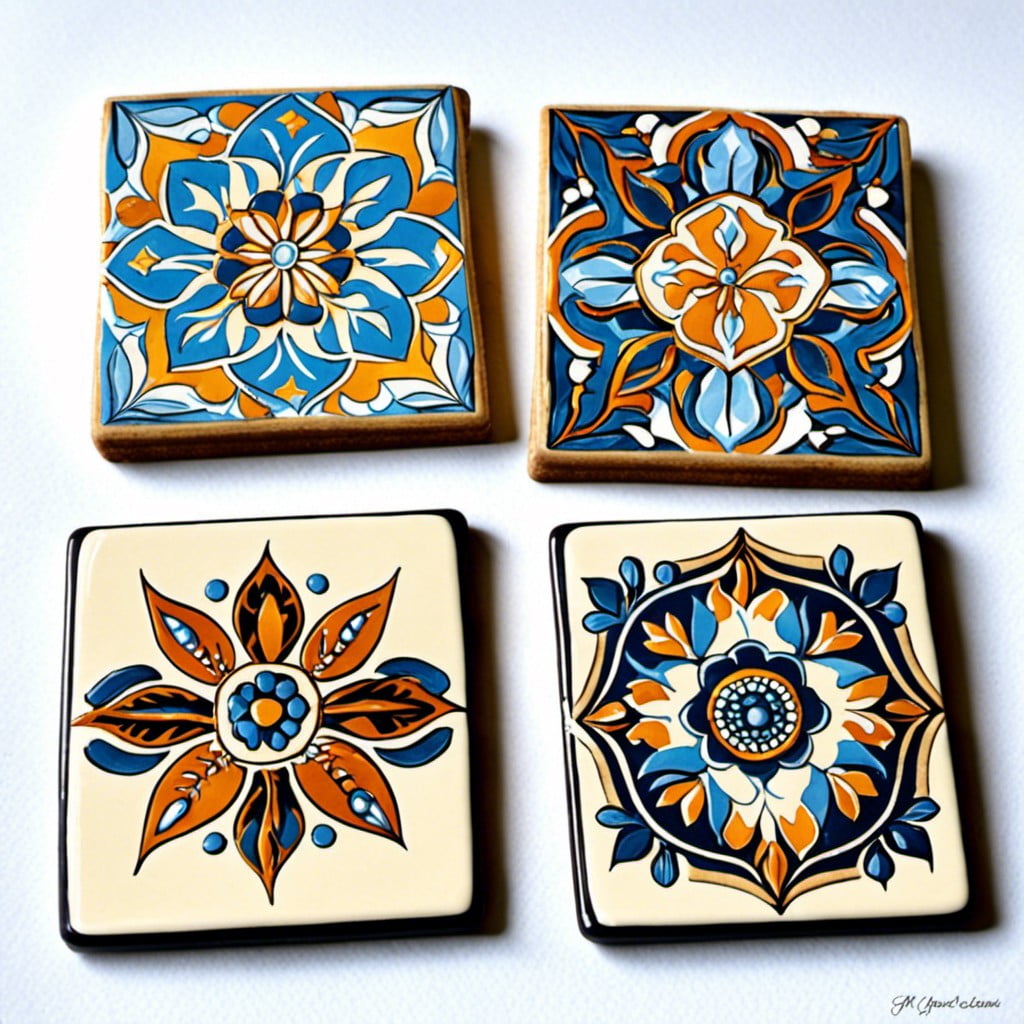 unique stamping designs for tile coasters