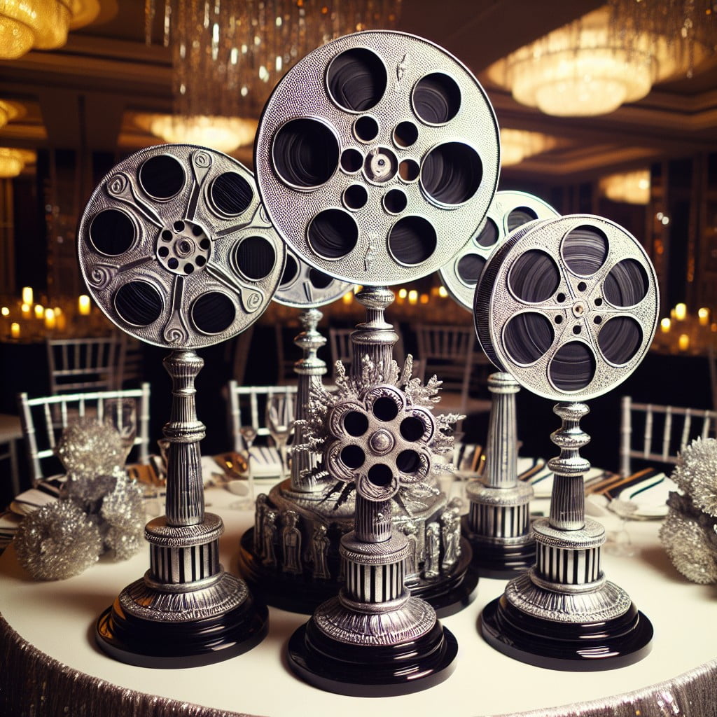 use movie reels as table centerpieces