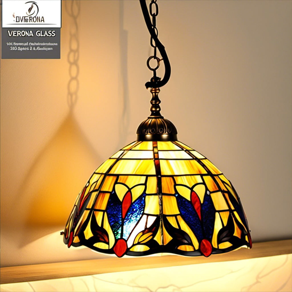 verona stained glass pendant light