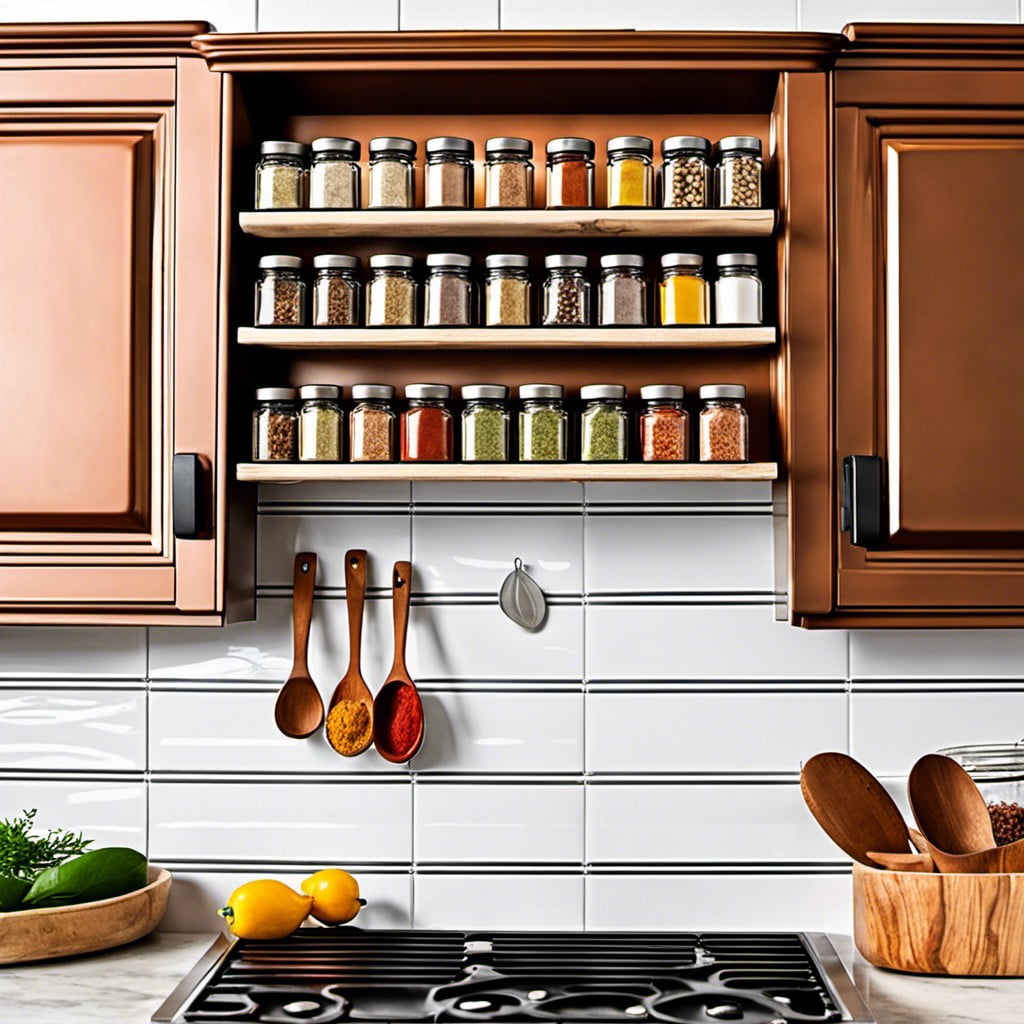 versatile magnetic backsplash spice rack