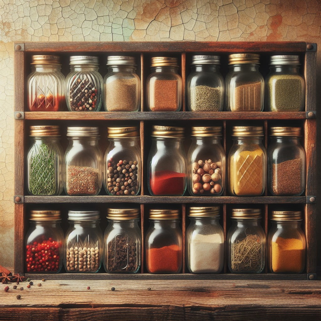 vintage mason jar spice organizer