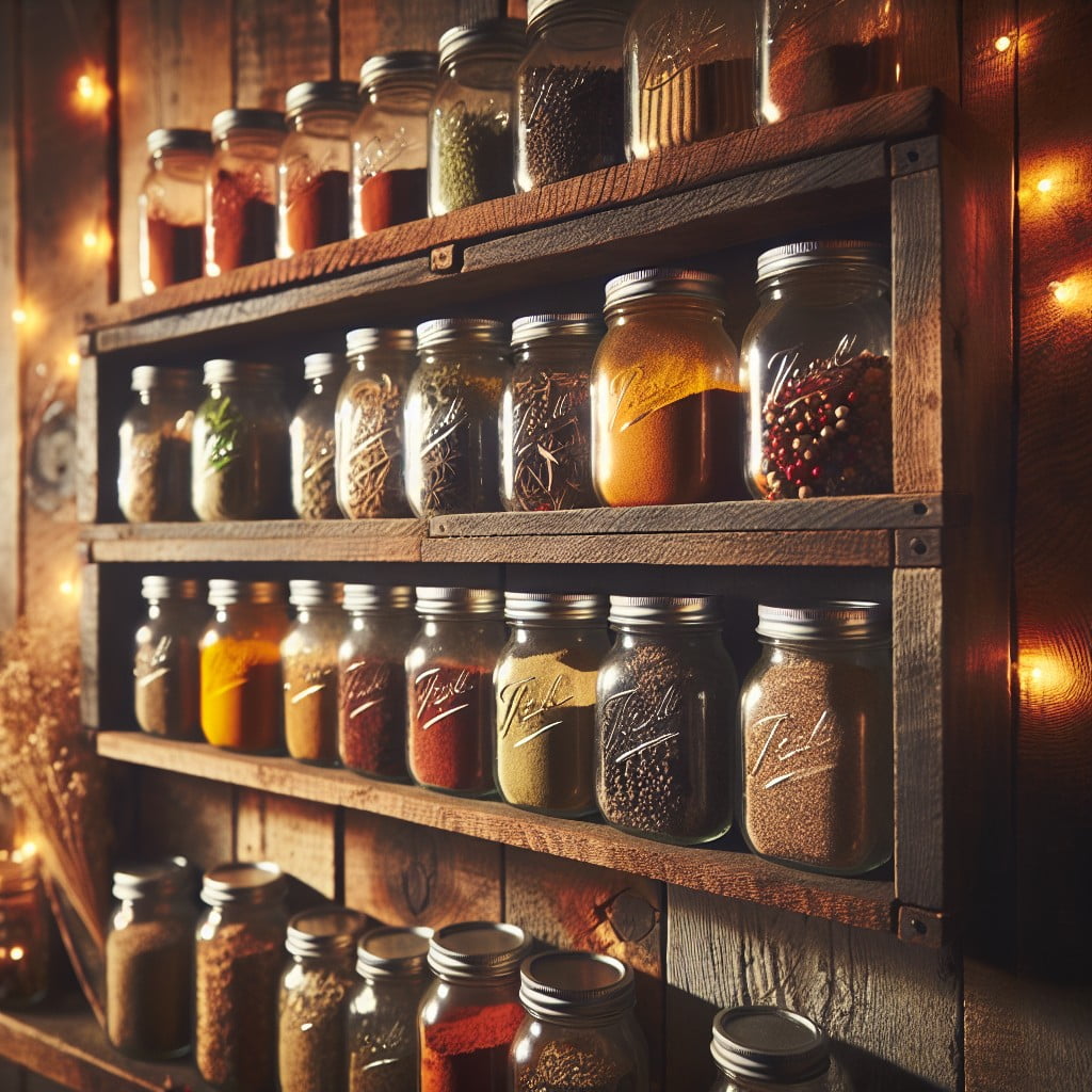 vintage mason jar spice rack