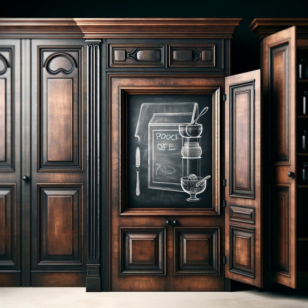 vintage pantry door with chalkboard glass feature