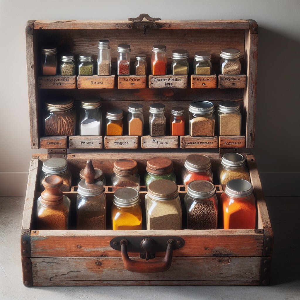 vintage toolbox spice rack