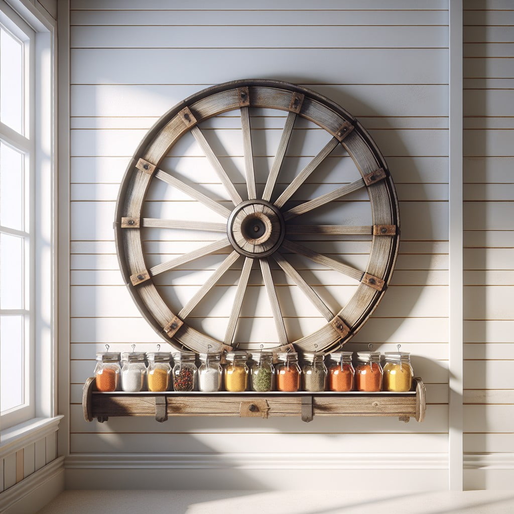 wagon wheel spice rack