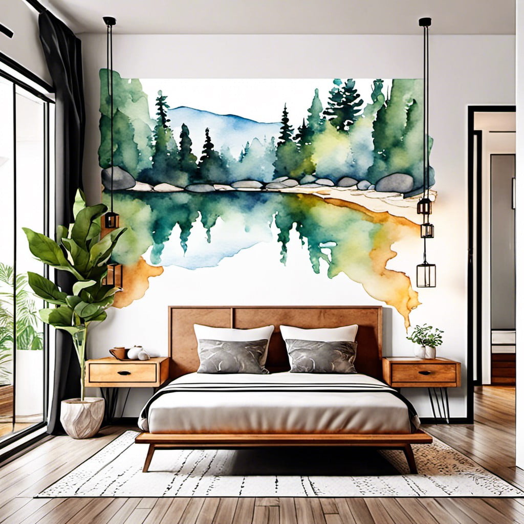 watercolor accent wall