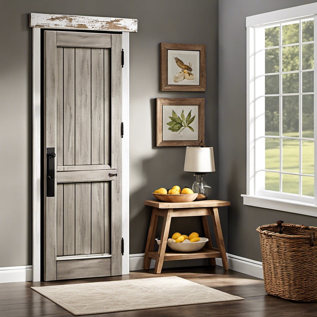 weathered gray wood pantry door