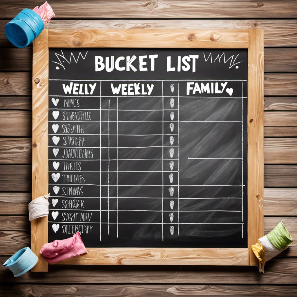 weekly bucket list chore chart