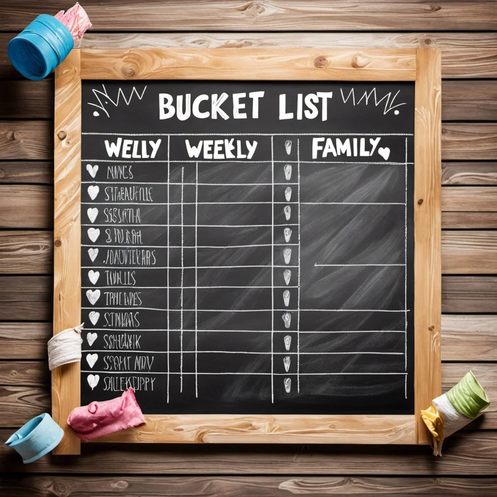 weekly bucket list chore chart