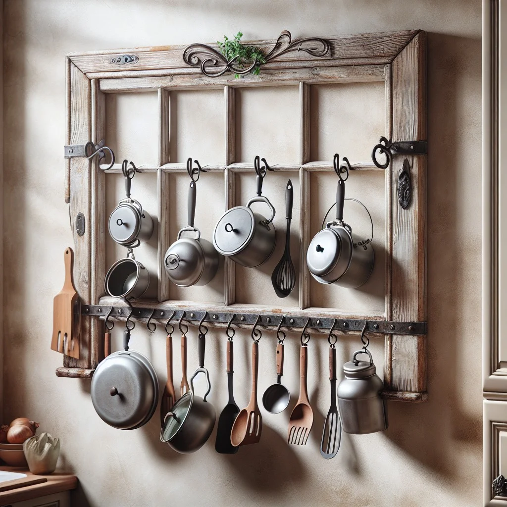 window frame pot rack