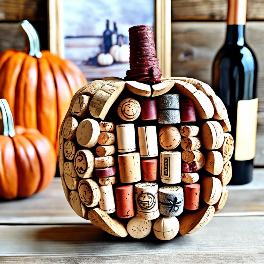 wine cork pumpkins