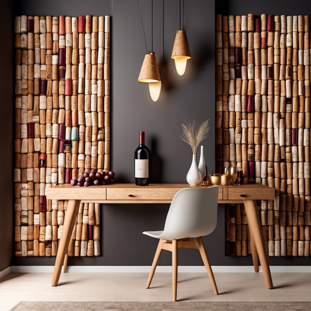 wine cork wall design