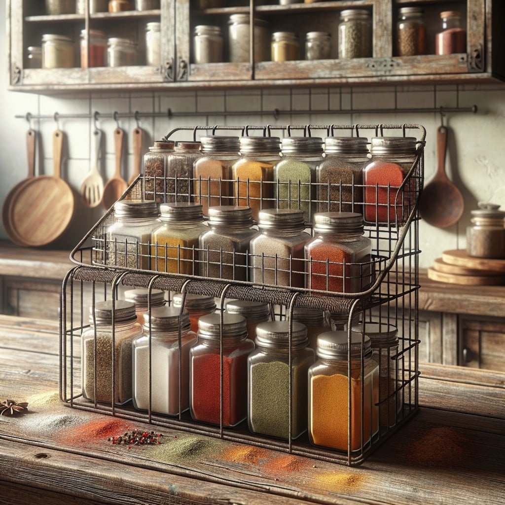 wire basket spice rack