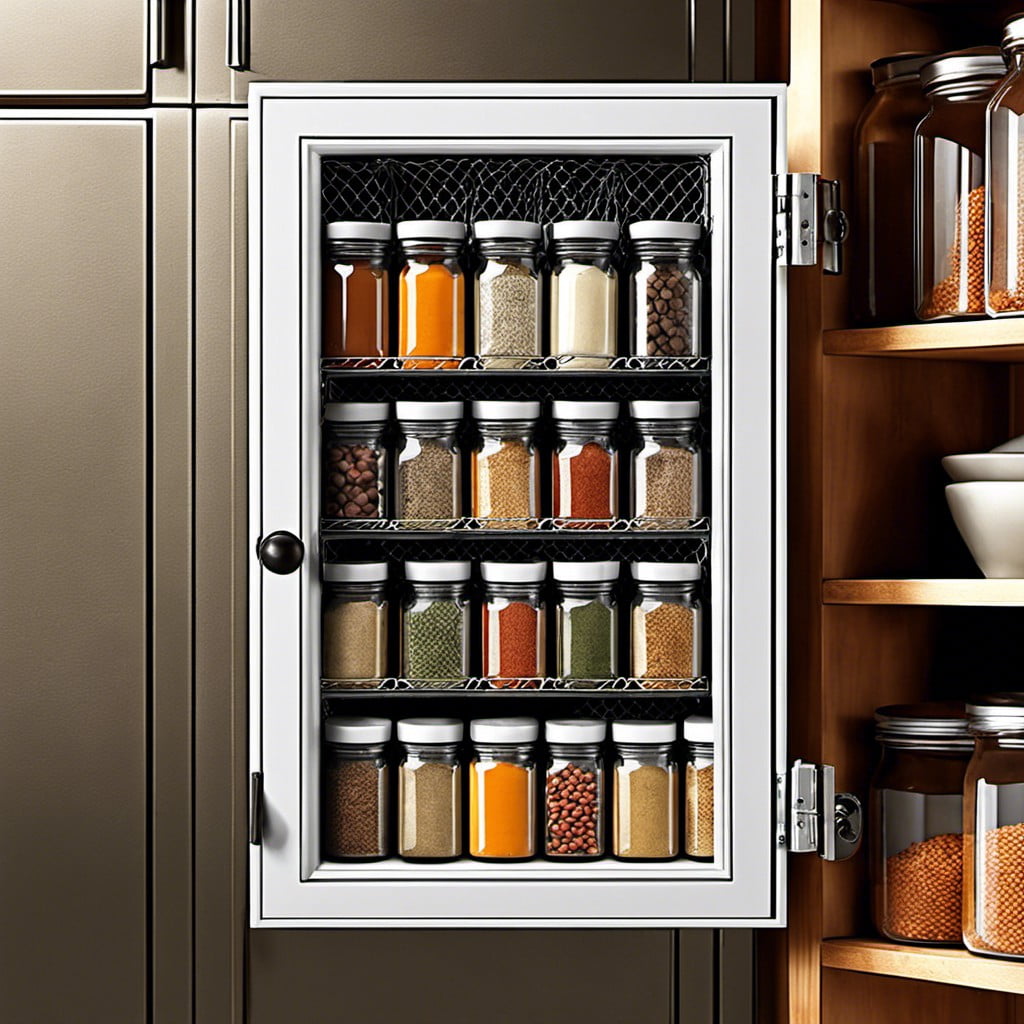 wire mesh door hanging spice rack