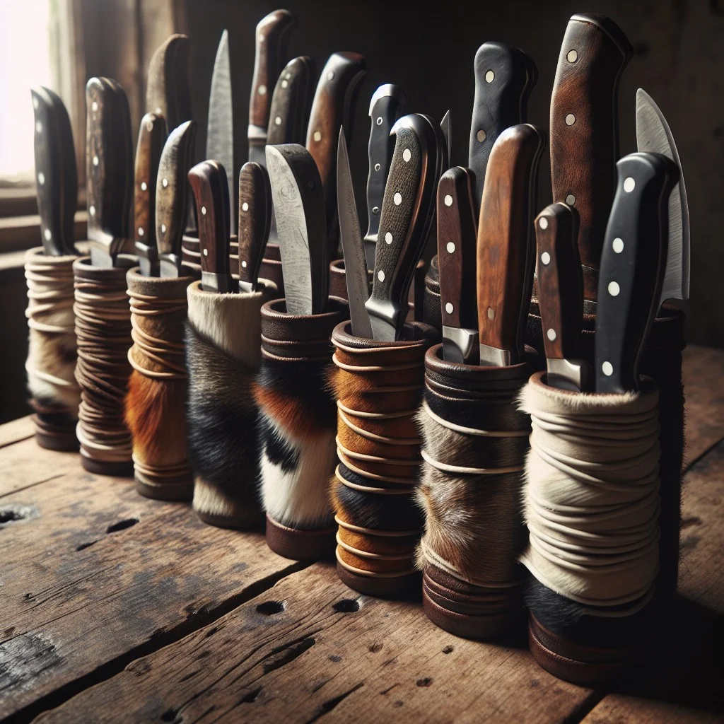 10 unique holders animal hide wrappings