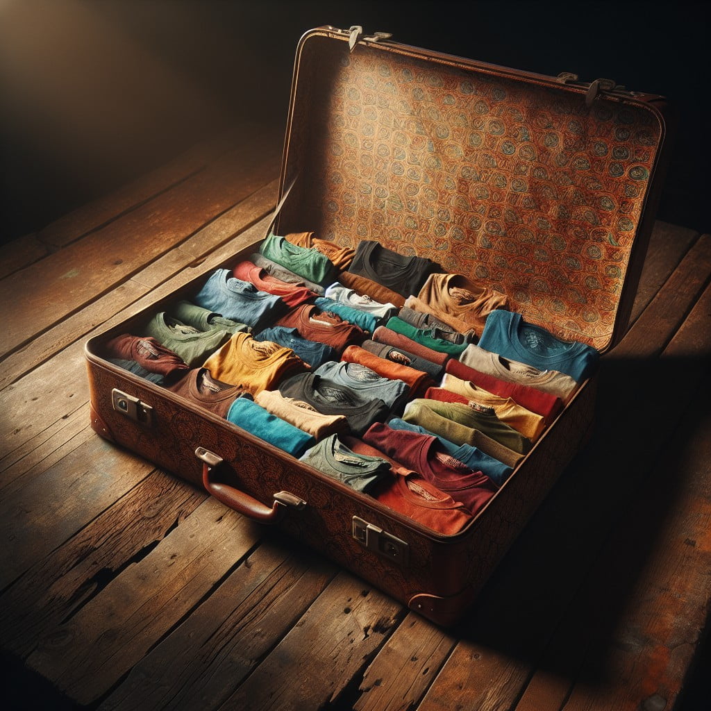 14 vintage suitcase t shirt display