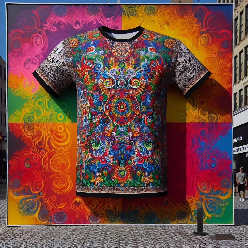 17 t shirt display with bold backdrops