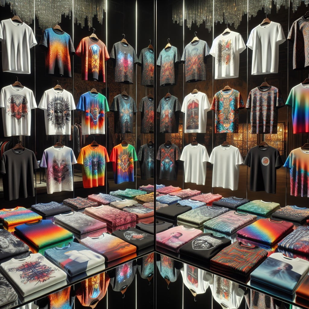 22 t shirt display with mirrors