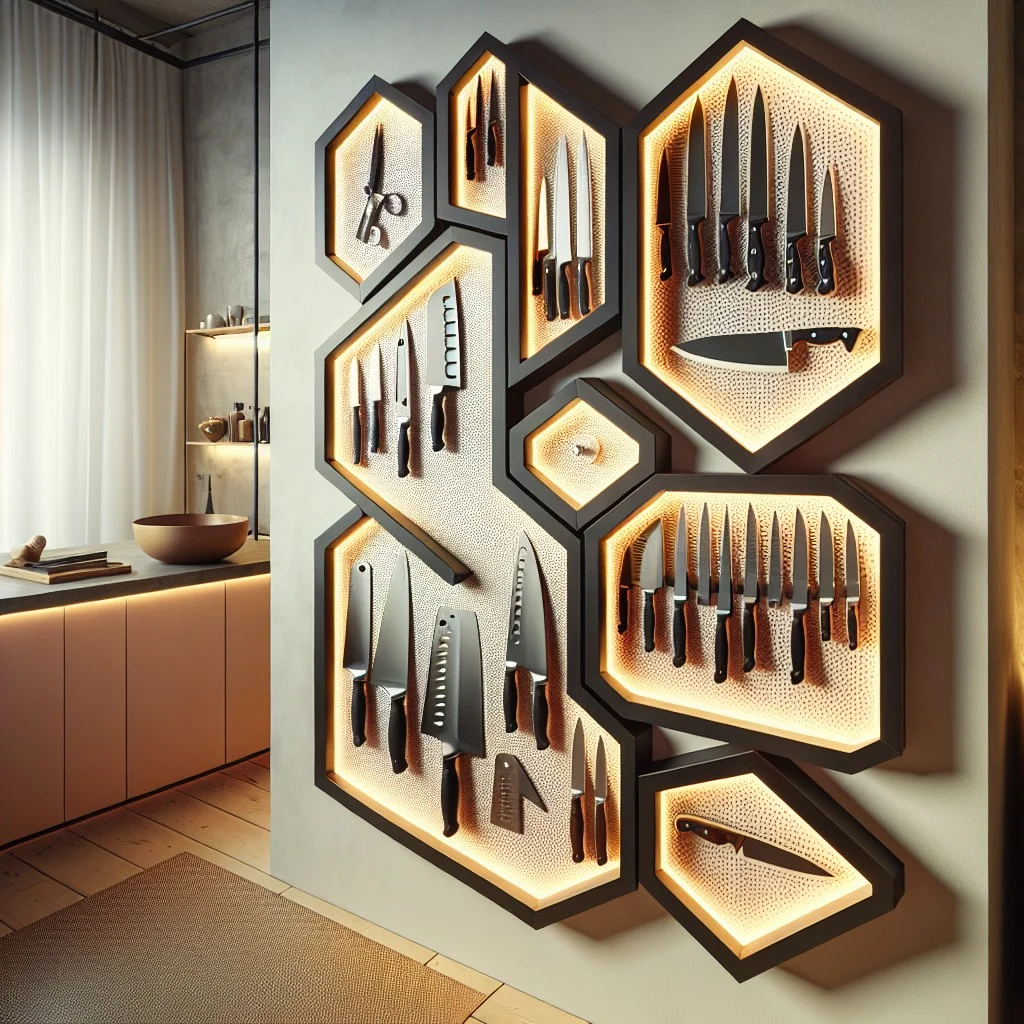 27 geometric pegboard display
