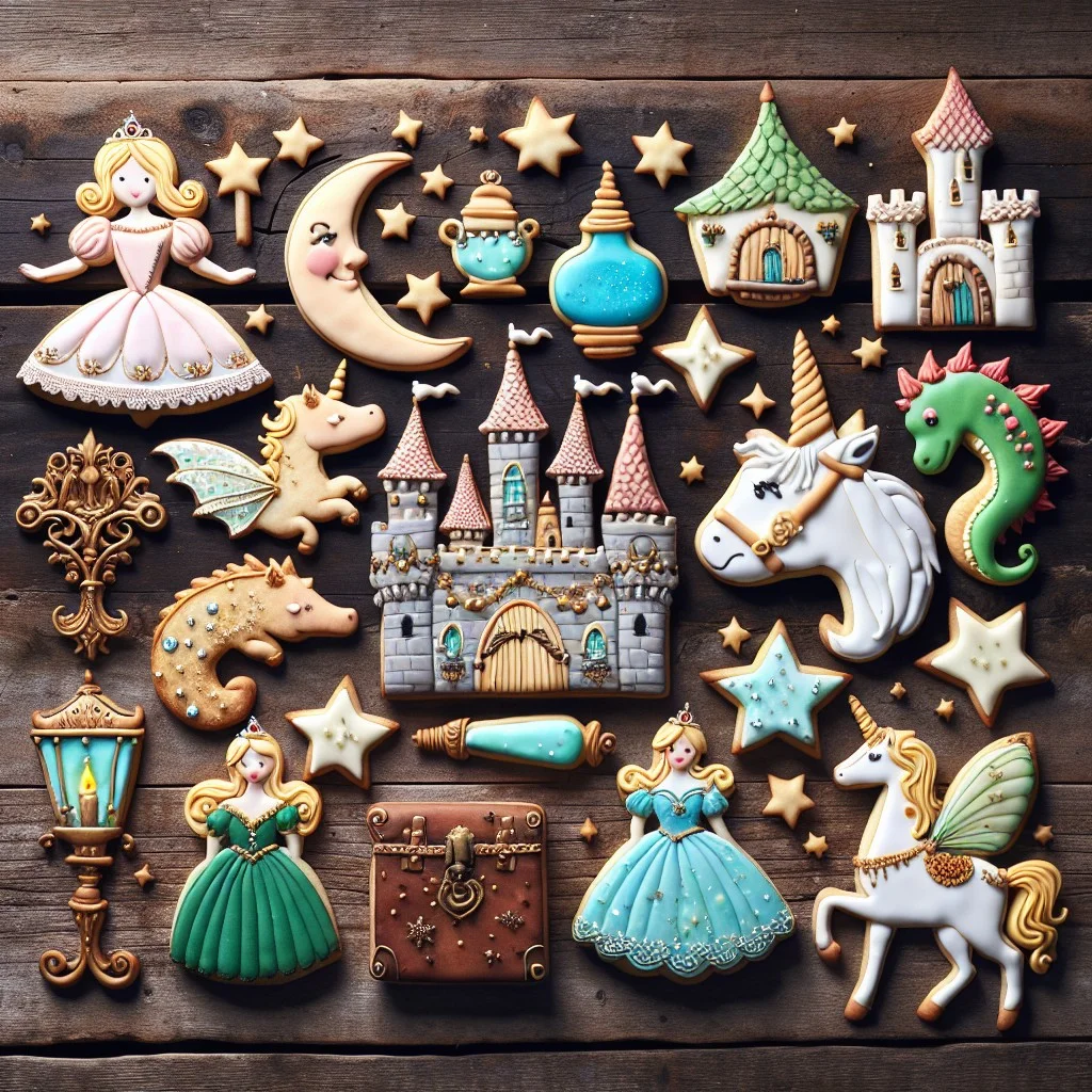 a whimsical fairy tale cookie display