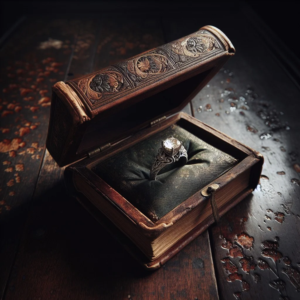 antique book ring box
