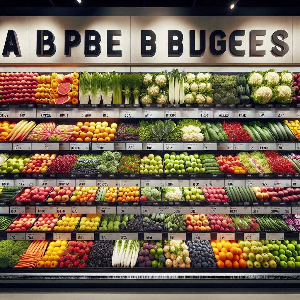 arrange produce alphabetically to aid in searching