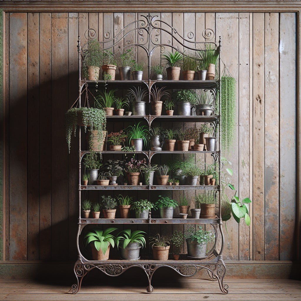 bakers rack for potted indoor plants