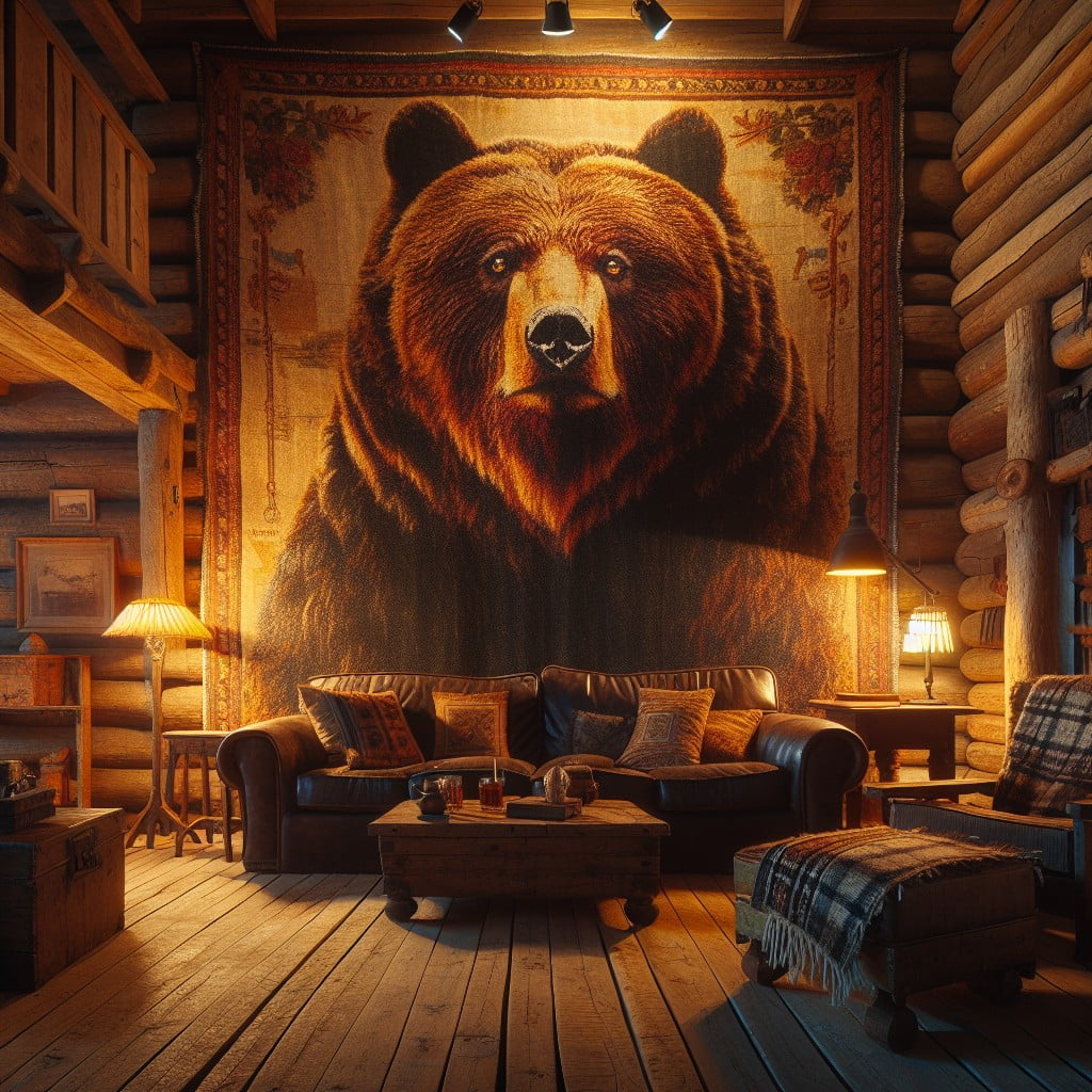 bear rug as artistic wall tapestry