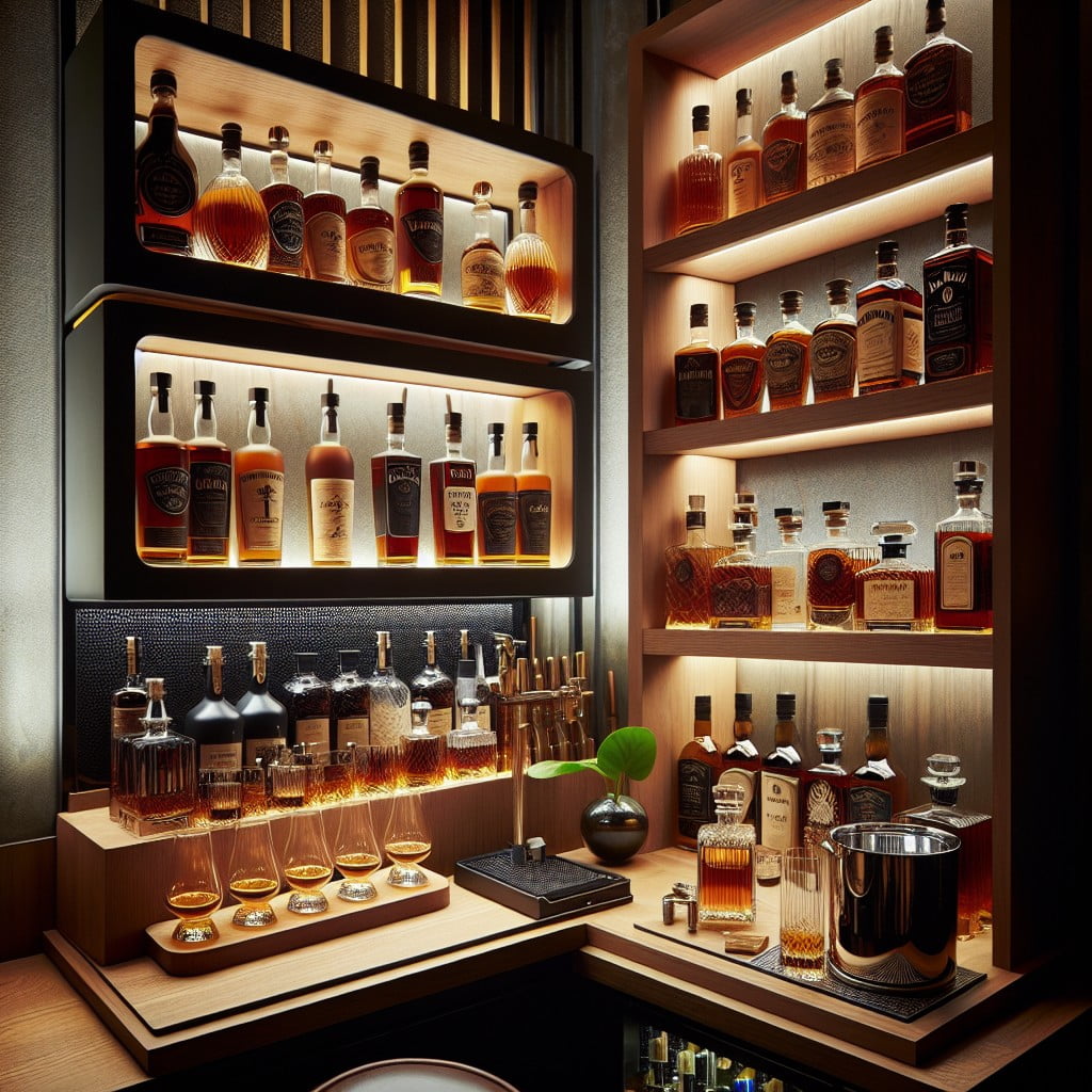 bourbon mini bar compact display ideas