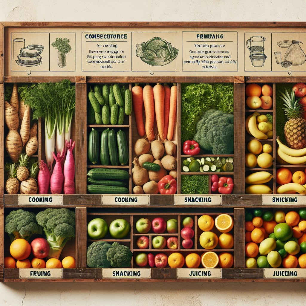 categorize produce according to their usage