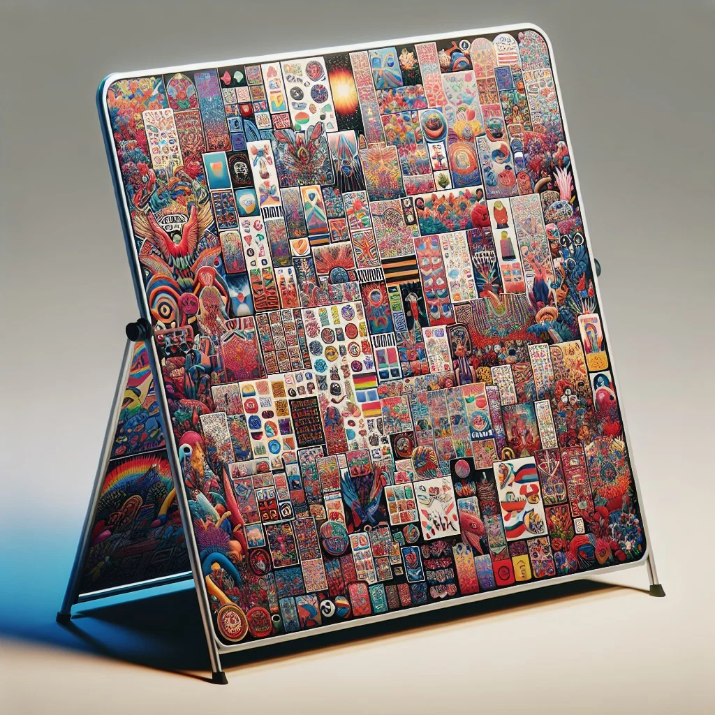 collapsible portable sticker display stand