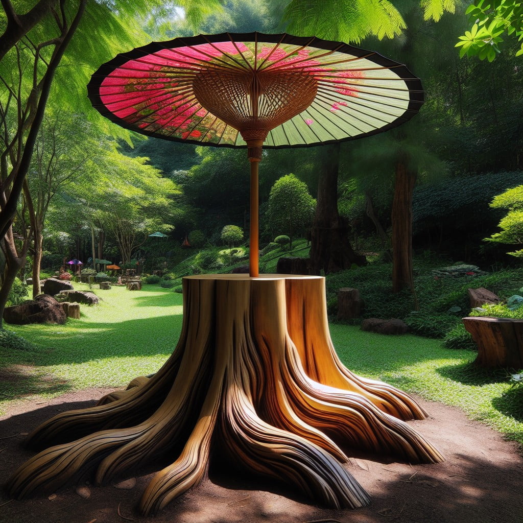 create a garden parasol stand